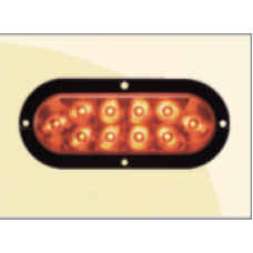 Plafón LED rojo atornillable ovalado con marco plástico 6" con 24 leds con DOT